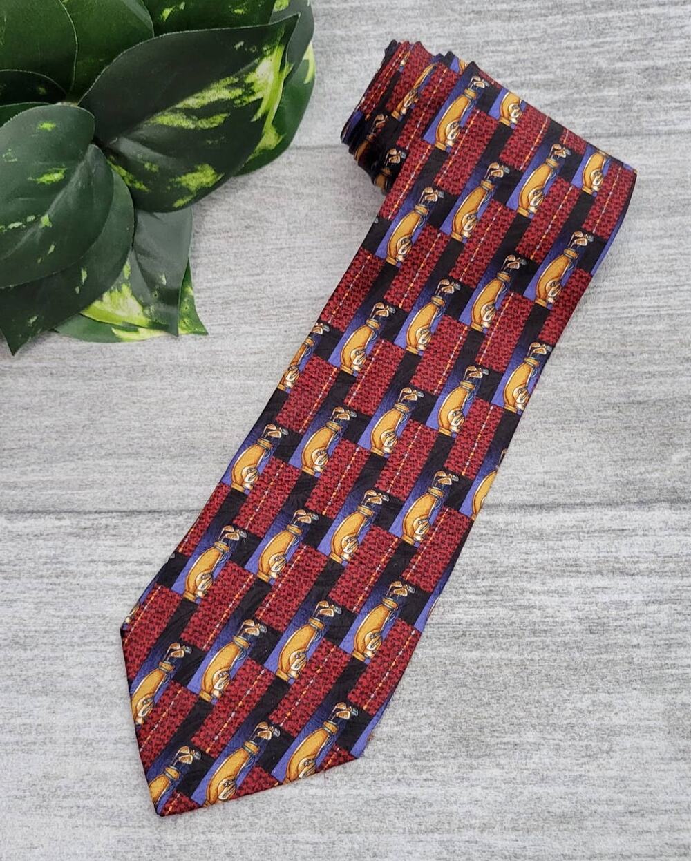 Ermenegildo Zegna Multicolor Golf Print Men's Silk Necktie